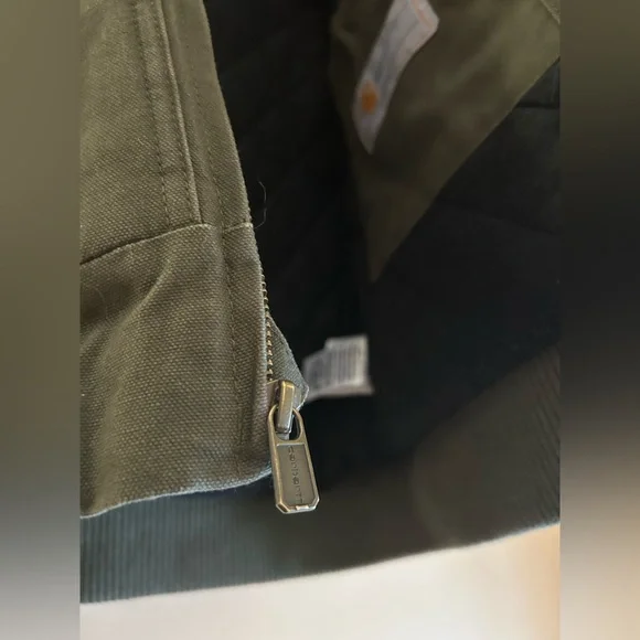 Carhartt Kids Duck Canvas Jacket 10/12 • Quilted Hooded Workwear Coat Green - Picture 13 of 13